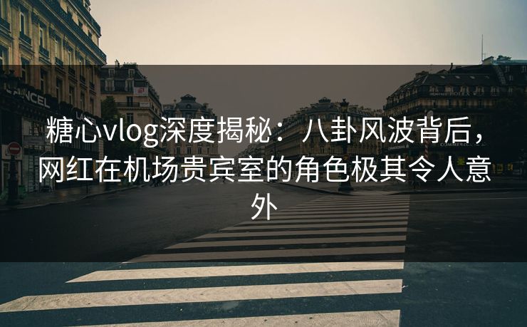 糖心vlog深度揭秘：八卦风波背后，网红在机场贵宾室的角色极其令人意外