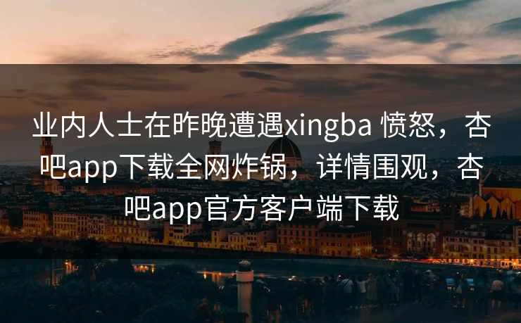 业内人士在昨晚遭遇xingba 愤怒，杏吧app下载全网炸锅，详情围观，杏吧app官方客户端下载